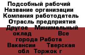 Подсобный рабочий › Название организации ­ Компания-работодатель › Отрасль предприятия ­ Другое › Минимальный оклад ­ 15 000 - Все города Работа » Вакансии   . Тверская обл.,Торжок г.